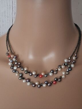 Lia Sophia Multicolor Tahitian Freshwater Pearl Double-Strand Necklace
